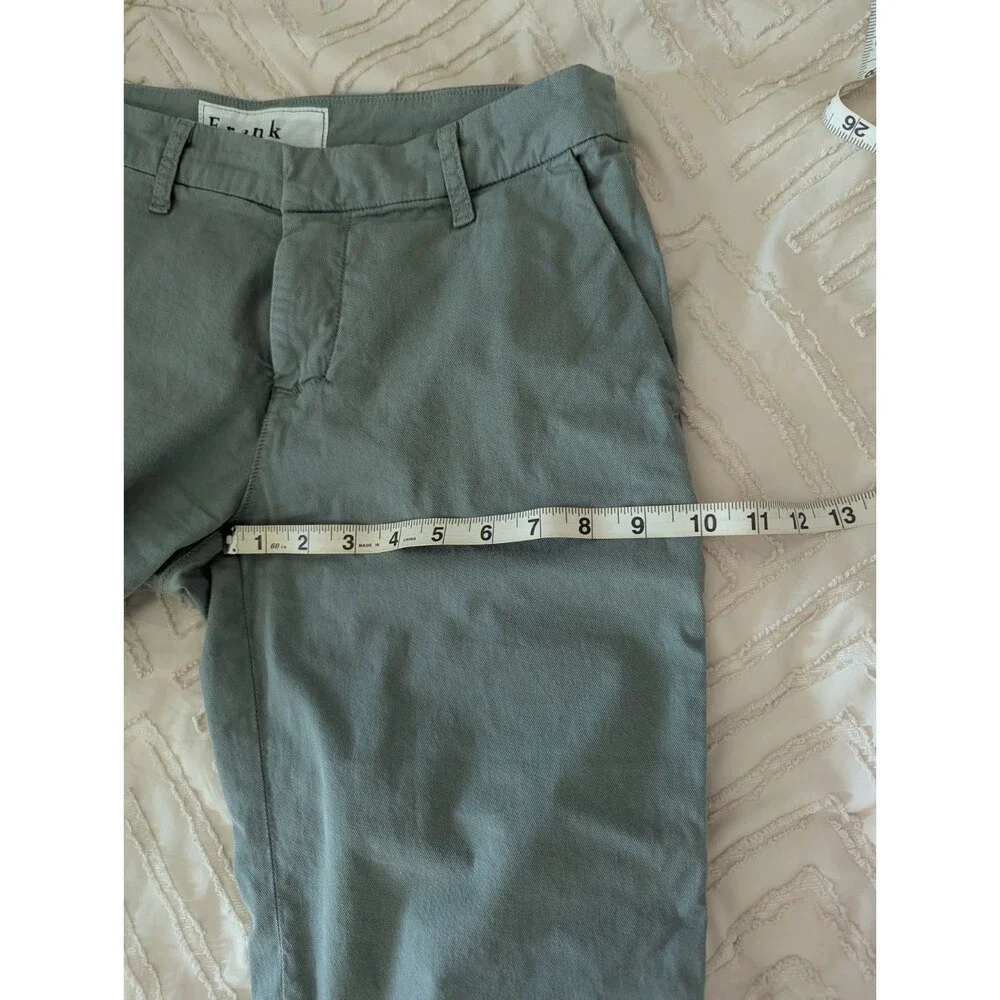 Frank & Eileen Wicklow Chino Pants Sage Green Distressed Hem Size 6 office - Picture 5 of 9